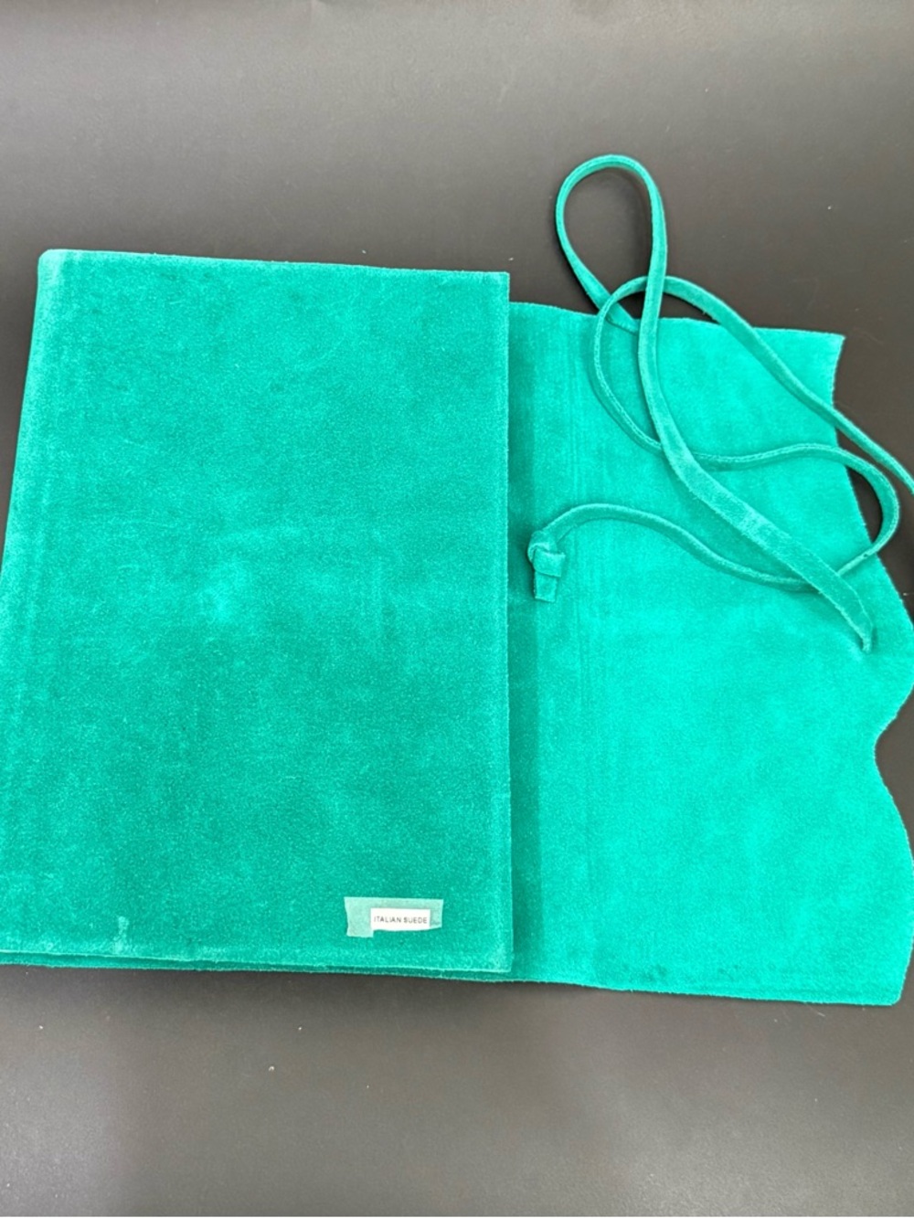 PAPYRUS Luxurious Italian Teal Green Suede Leather Journal Diary Notebook - Picture 11 of 16